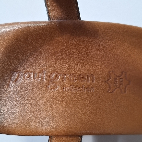 Paul Green Classic Designer Tan Phoenix Leather Quiet Luxury Wedge Shoes Size 5 - Picture 12 of 13